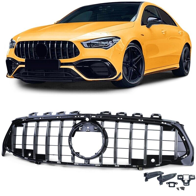 Calandre Look Panamericana noir brillant rt chrome pour Mercedes CLA C118 X118 à partir de 2019