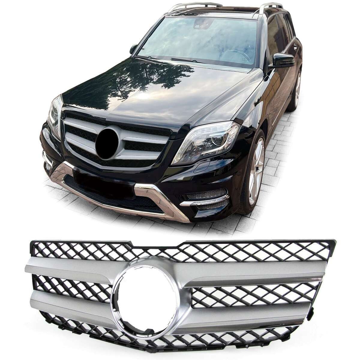 Calandre / Grille Sport Look Argent Chromé pour Mercedes GLK X204 2012 - 2015