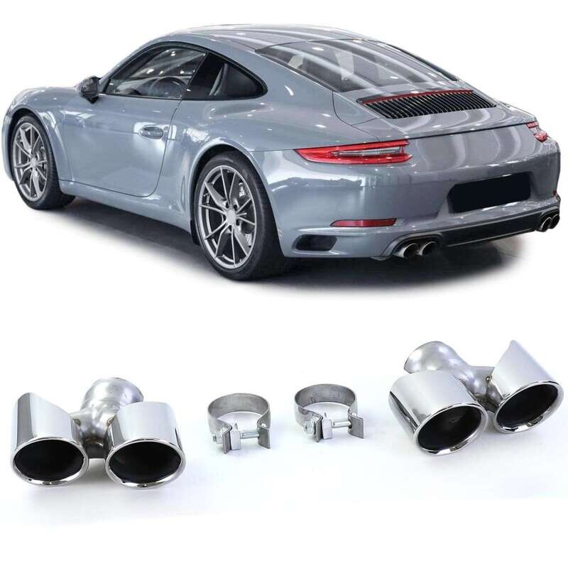 Deux sorties d'échappement polies pour Porsche 911 991.2 2015-2019 3.0 370PS