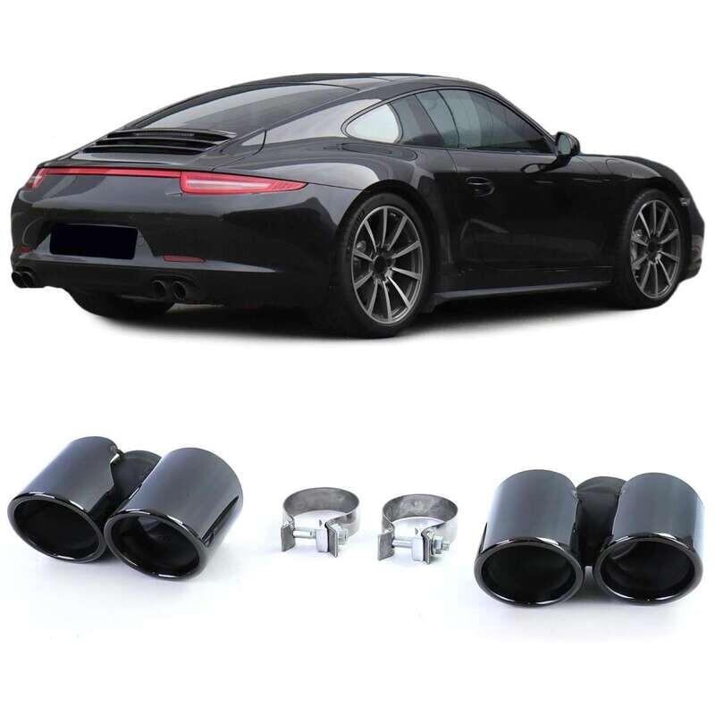 Deux sorties d'échappement noir pour Porsche 911 991.1 2011-2015 3.4 350PS