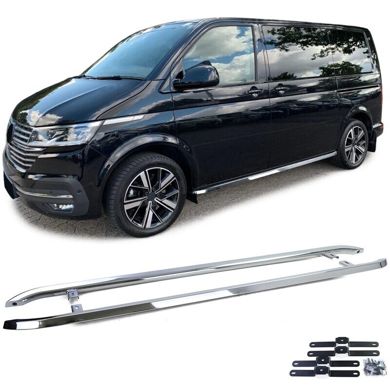 Seuils de marchepieds en acier inoxydable poli pour VW T5 T6 T6.1 empattement court