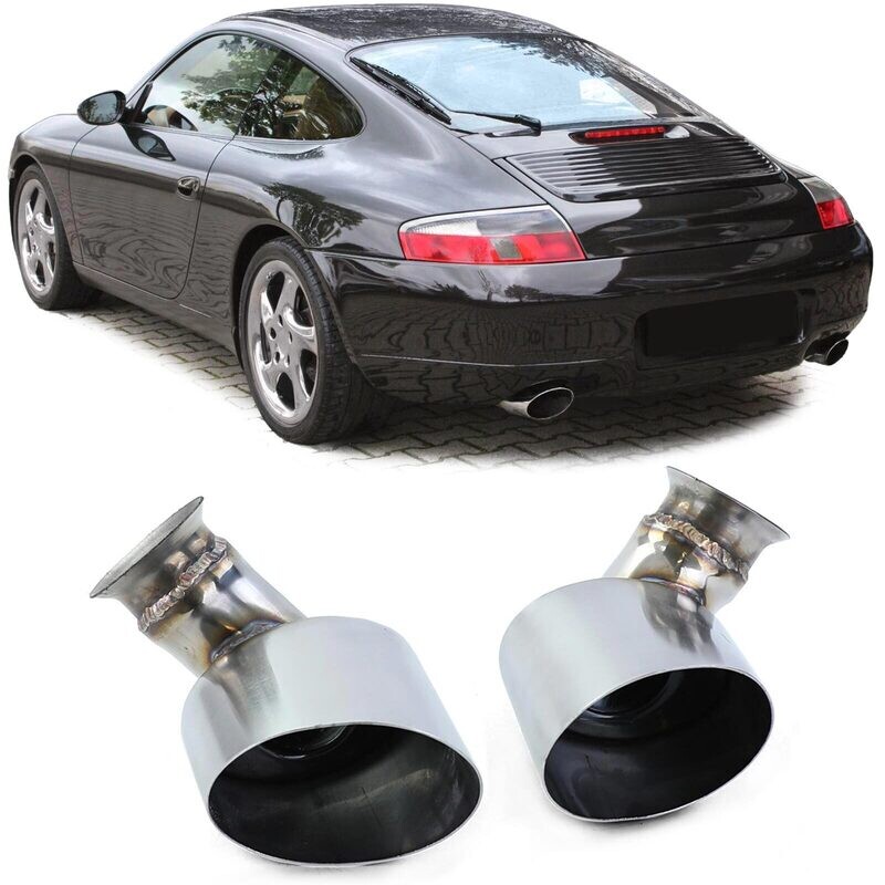 Sorties d'échappement ovales en acier inoxydable 115*85 mm pour Porsche 911 996 98-01 3.4 221kw