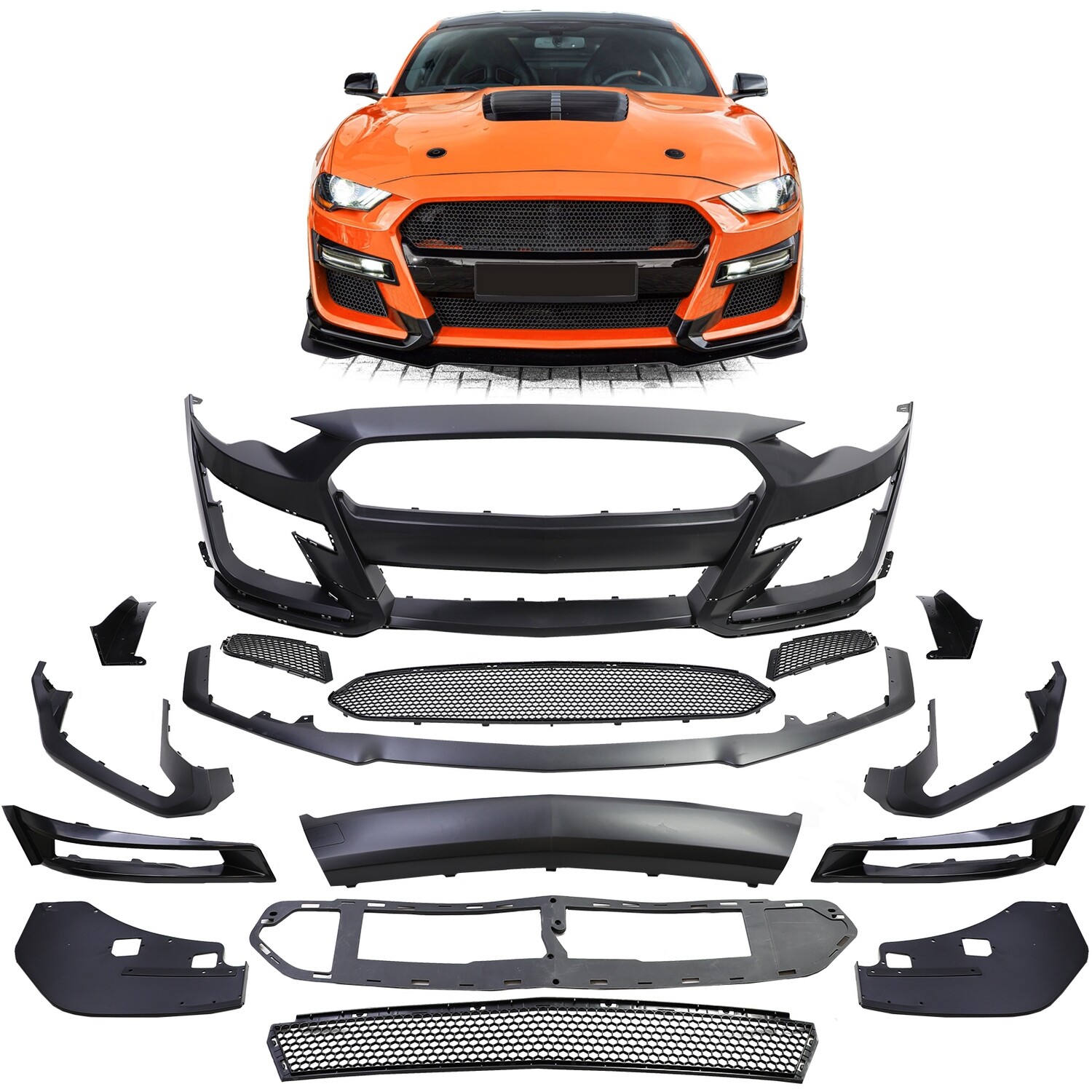 Pare-chocs avant Performance GT 500 pour Ford Mustang Coupé Cabriolet 17-21