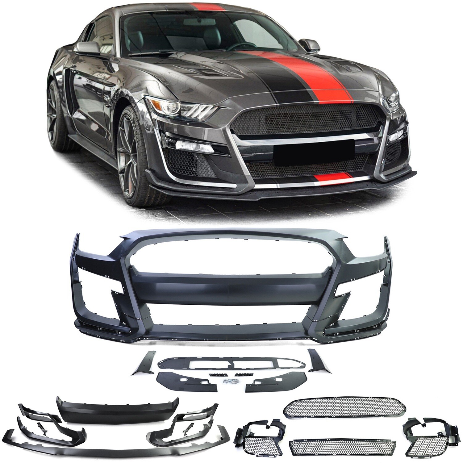 Pare-chocs avant Performance GT500 Look pour Ford Mustang Coupé Cabriolet 14-17