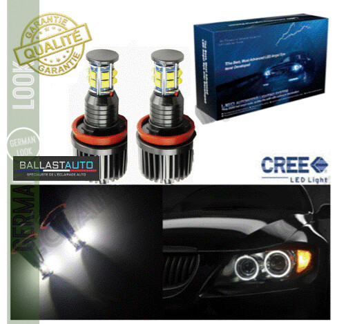 Angel Eyes Premium H8 à leds Ultra Blanc pour BMW - 120W 1250LM