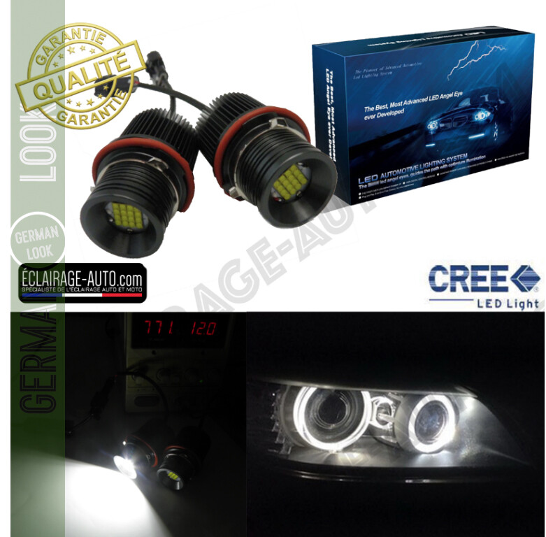 Angel Eyes Haute Game à leds blanc pour BMW Série 1 5 6 7 X3 X5 - 1400LM
