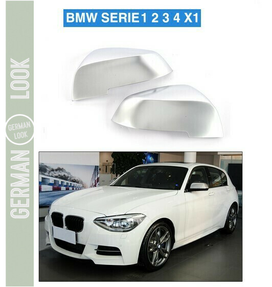 2 Coques de rétroviseur couleur Alu Brossé pour BMW Série 1 2 3 F20 F22 F23 F30 F32 F35 X1 E84