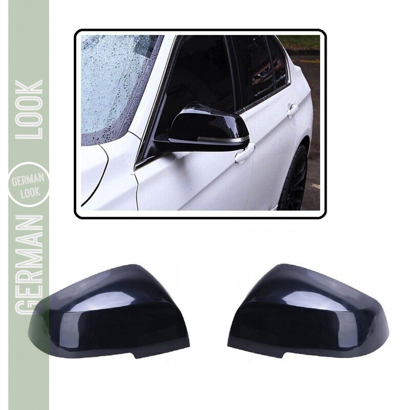 2 Coques de rétroviseur Noir Brillant / Gloss / Piano pour BMW Série 1 2 3 F20 F22 F23 F30 F32 F35 X1 E84