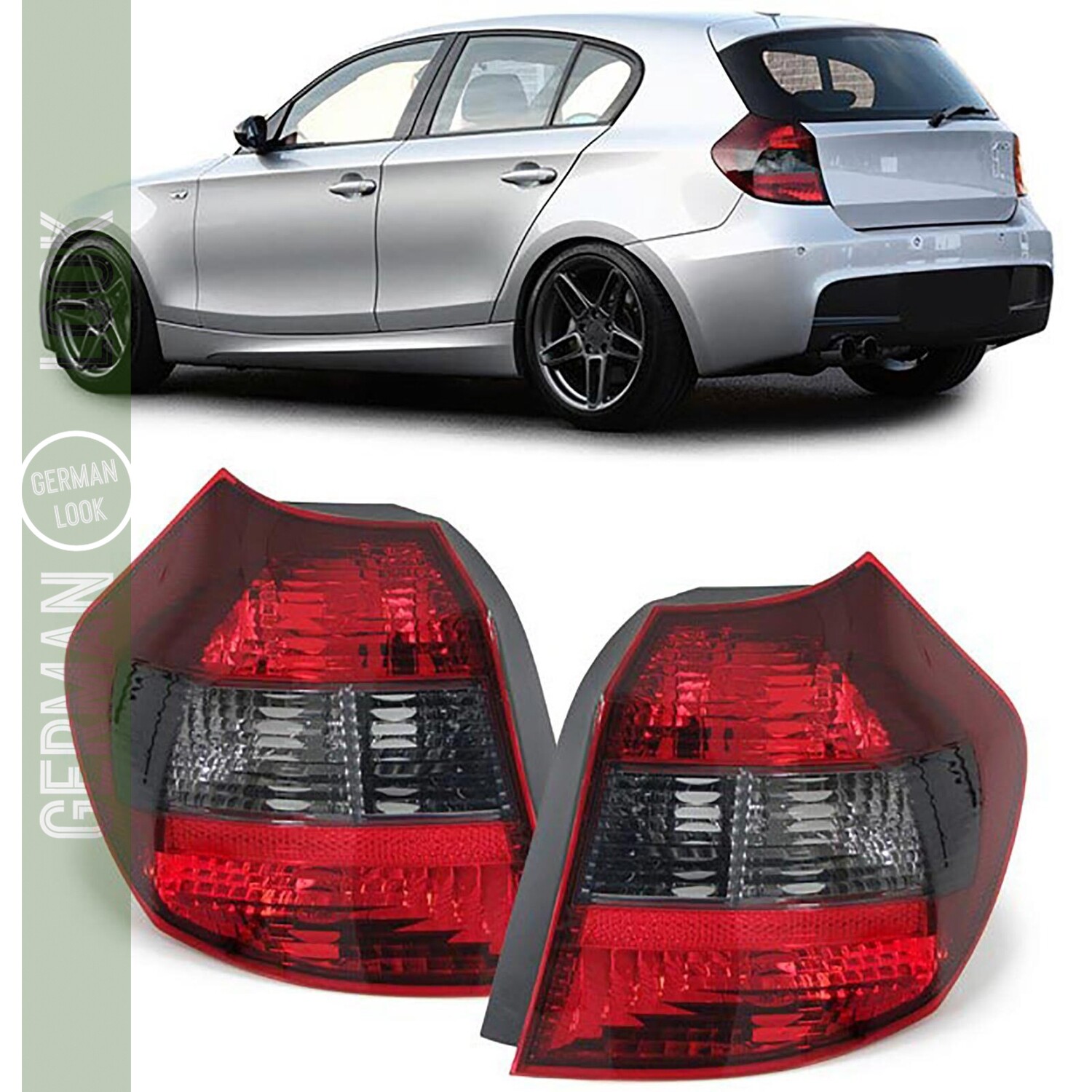 Feux arrière rouge noir pour BMW Série 1 E81 E87 2004-2007