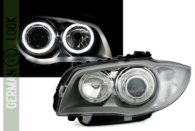 Paire de phares avant Angel Eyes pour BMW Série 1 E81 E82 E87 E88 2004 - 2012