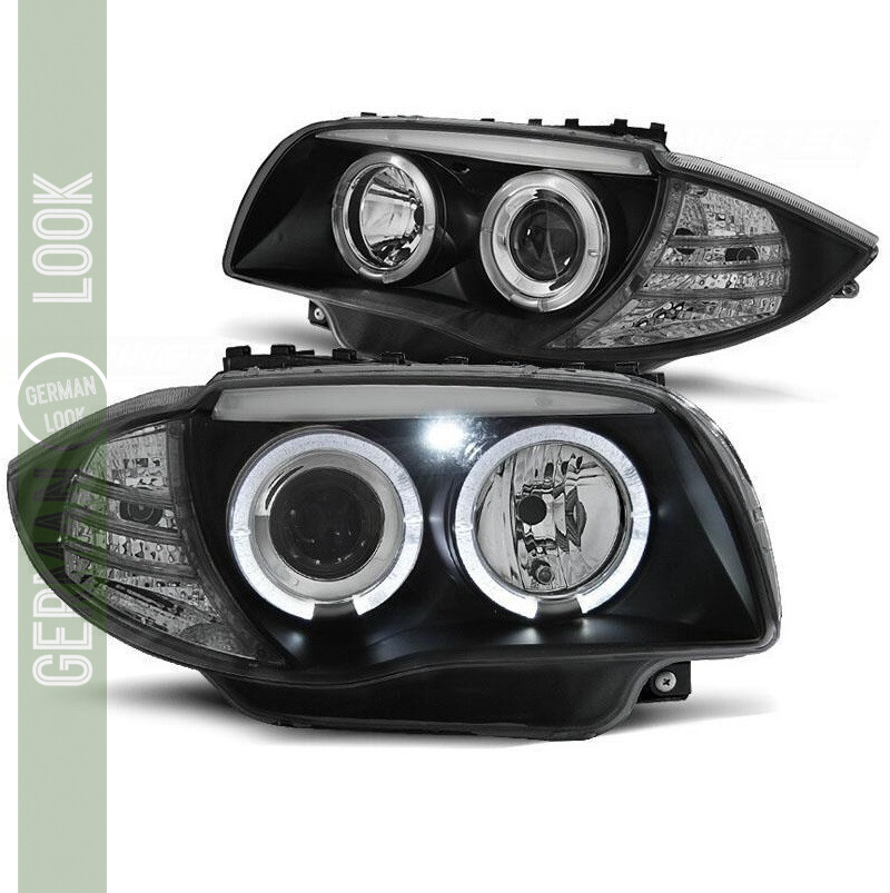 Phares avant angel eyes pour BMW Série 1 E81 E82 E87 E88 2004-2012