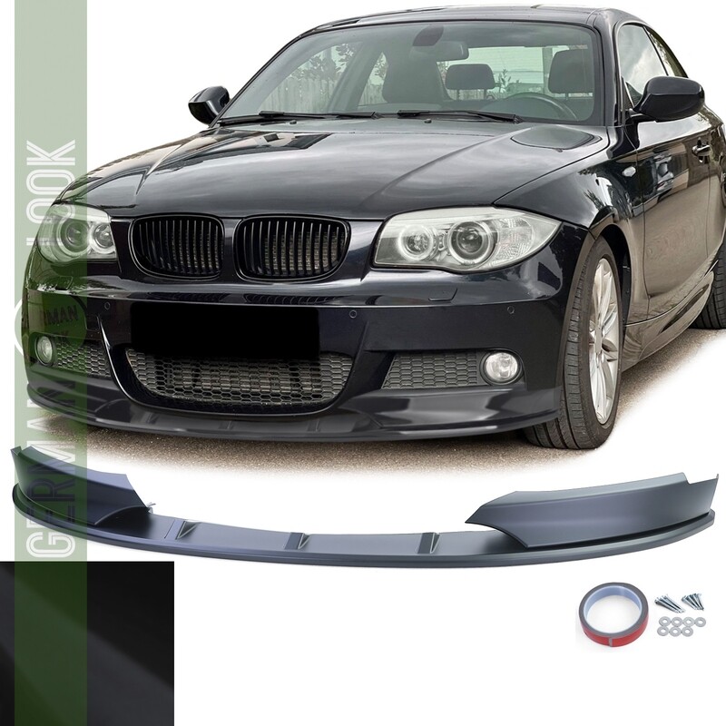 Lame de pare-chocs avant pour BMW Série E82 E88 noir mat