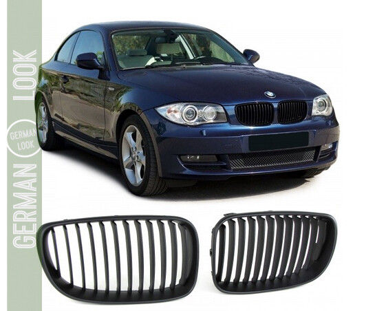 Calandre BMW Série 1 E81 E82 E87 E88 Phase 2 noir mat