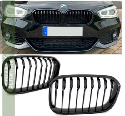 Calandre pour BMW Série 1 F20 F21 2015-2019 noir brillant