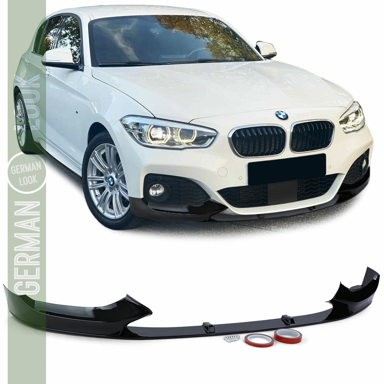 Lame avant pour BMW Série 1 F20 F21 2015-2019 noir brillant