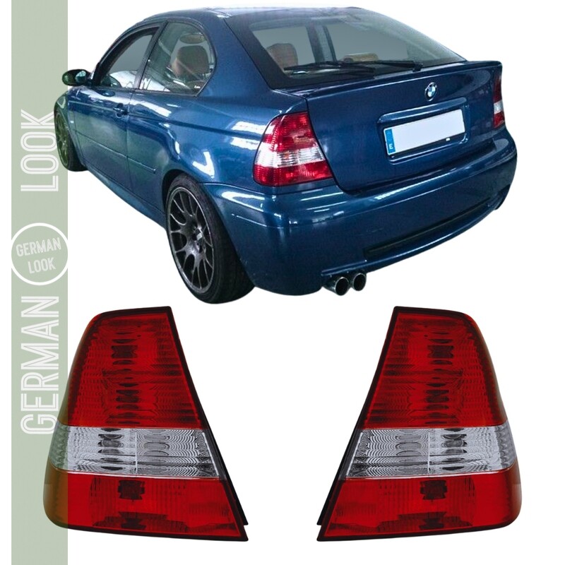 Paire de feux arrière rouge blanc clair pour BMW Série 3 E46 compact