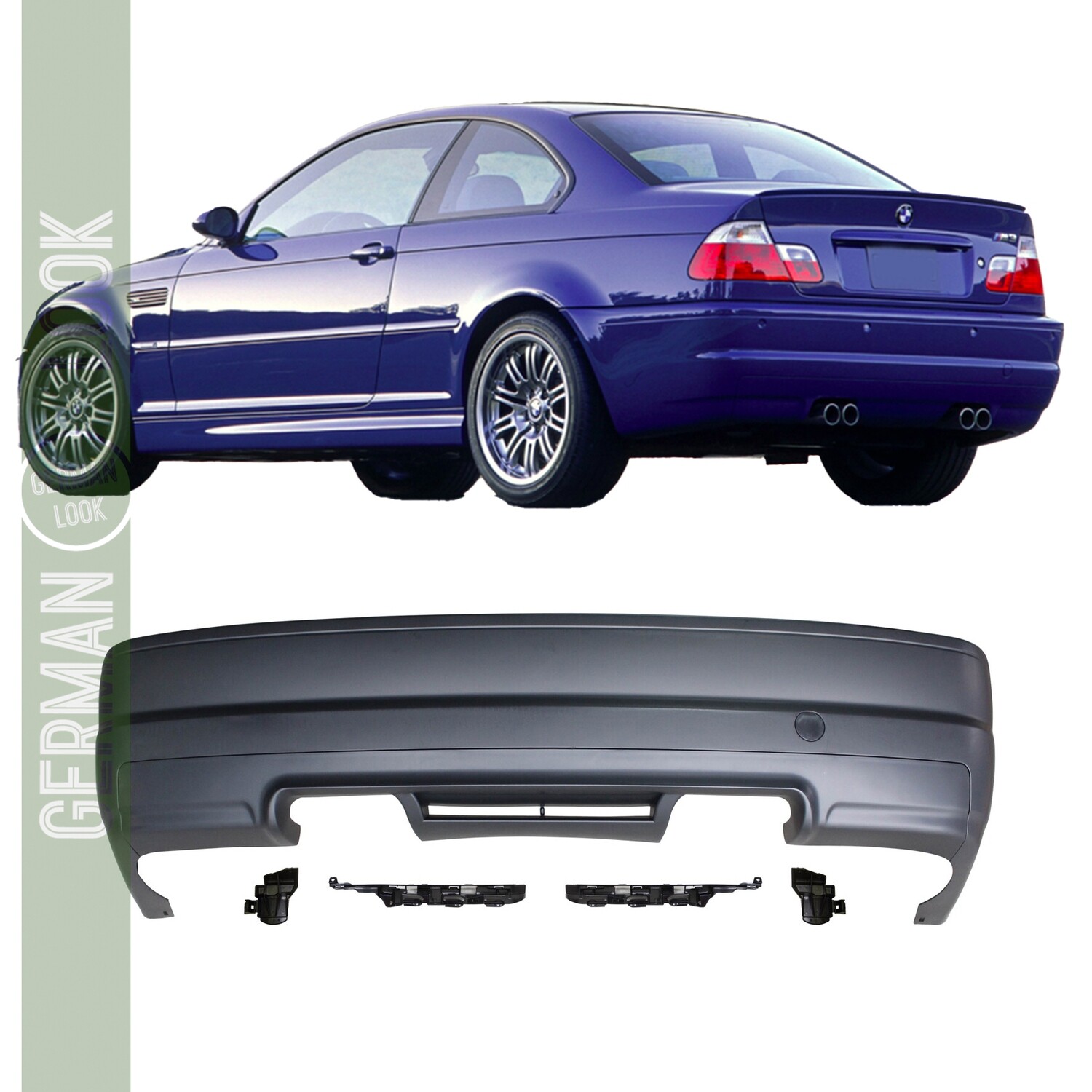 Pare-chocs arrière pour BMW Série 3 E46 Look M3 pour Coupé et Cabriolet