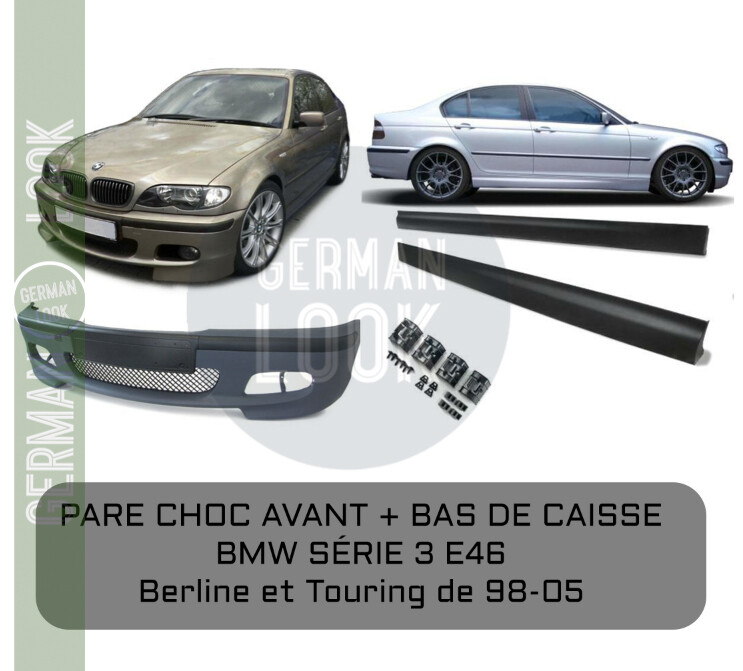 Pare-chocs avant + Bas de caisse Pack M pour BMW Série 3 E46 1998-2005 M-Tech