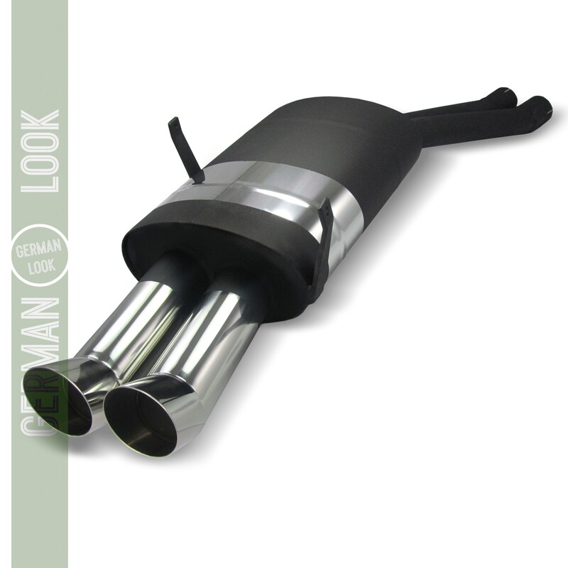 Silencieux / Pot d'échappement en acier inoxydable 
 2x76mm pour BMW E46 à partir de 2000