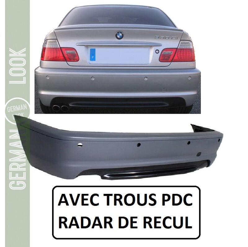 Pare-chocs arrière pour BMW Série 3 E46 Coupé et Cabriolet Look Pack M M2