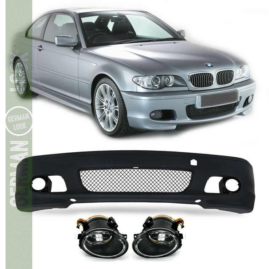 Pare-chocs avant complet en ABS pour BMW série 3 E46 Look M2 pour Coupé et Cabriolet + Antibrouillards