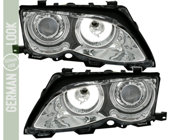 Paire de phares avant Angel Eyes pour BMW Série 3 E46 2001 - 2005