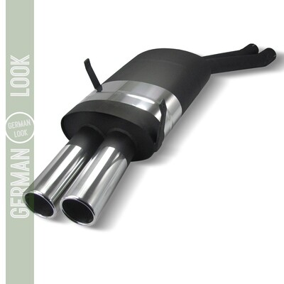 Silencieux / Pot d'échappement en acier inoxydable  2x76mm pour BMW E46 à partir de 2000