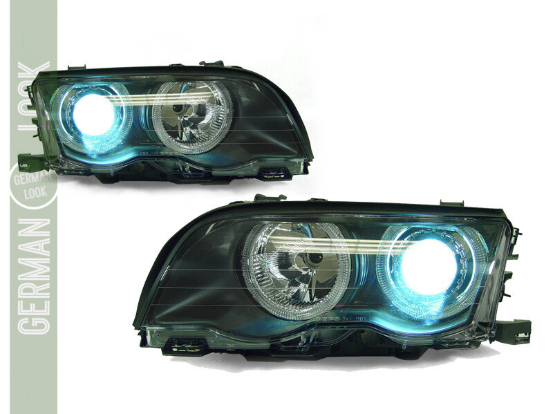 Paire de phares avant Angel Eyes au xenon pour BMW Série 3 E46 1999 - 2003