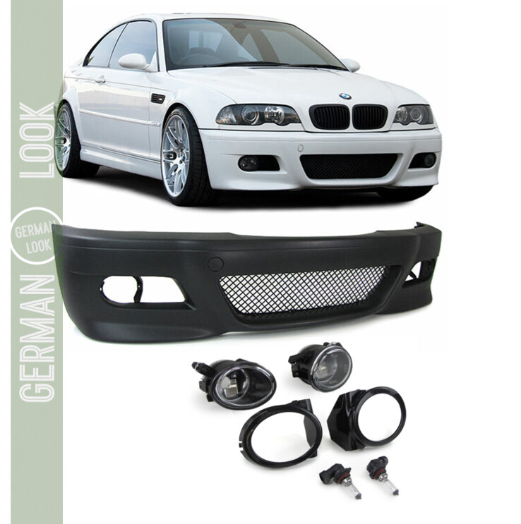Pare-chocs avant en ABS pour BMW Série 3 E46 M3 pour  Coupé et Cabriolet + Antibrouillards