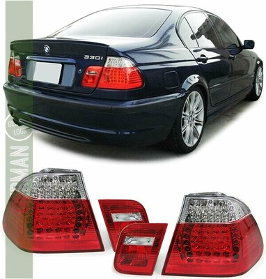 Paire de feux arrière LED rouge facelift look pour BMW Série 3 E46 Berline 1998-2001