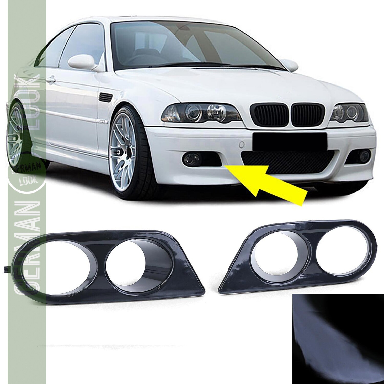 Tampões de faróis de nevoeiro para BMW Série 3 E46 1998-2005 – Preto Brilhante