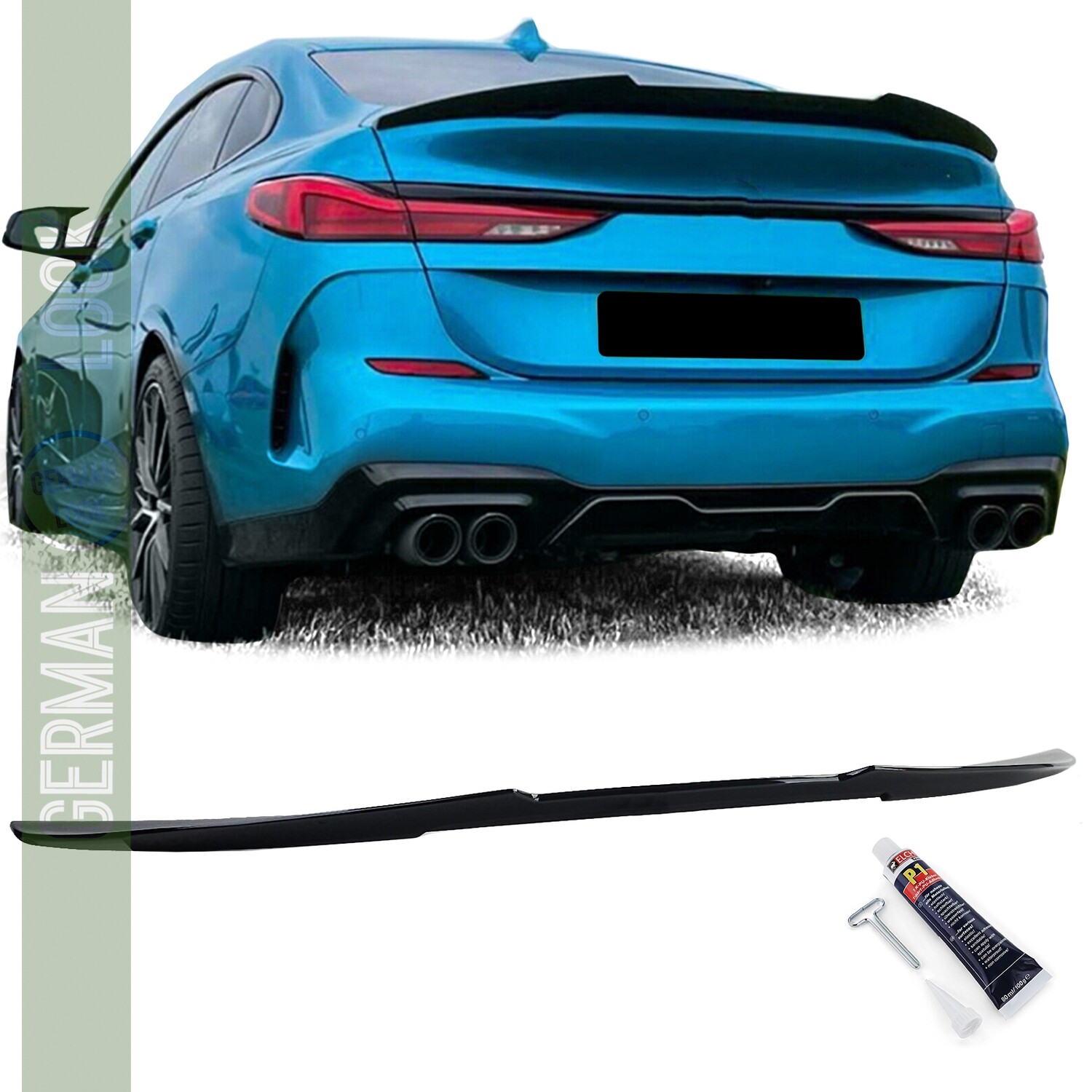 Aileron traseiro estilo M2 para BMW Série 2 F44 Gran Coupé – preto brilhante