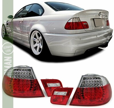 Paire de feux arrière LED rouge clair lifting pour BMW Série 3 E46 Coupé 1999-2003