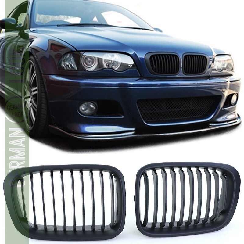 Calandre pour BMW Série 3 E46 Berline et Touring 1998-2001 noir mat