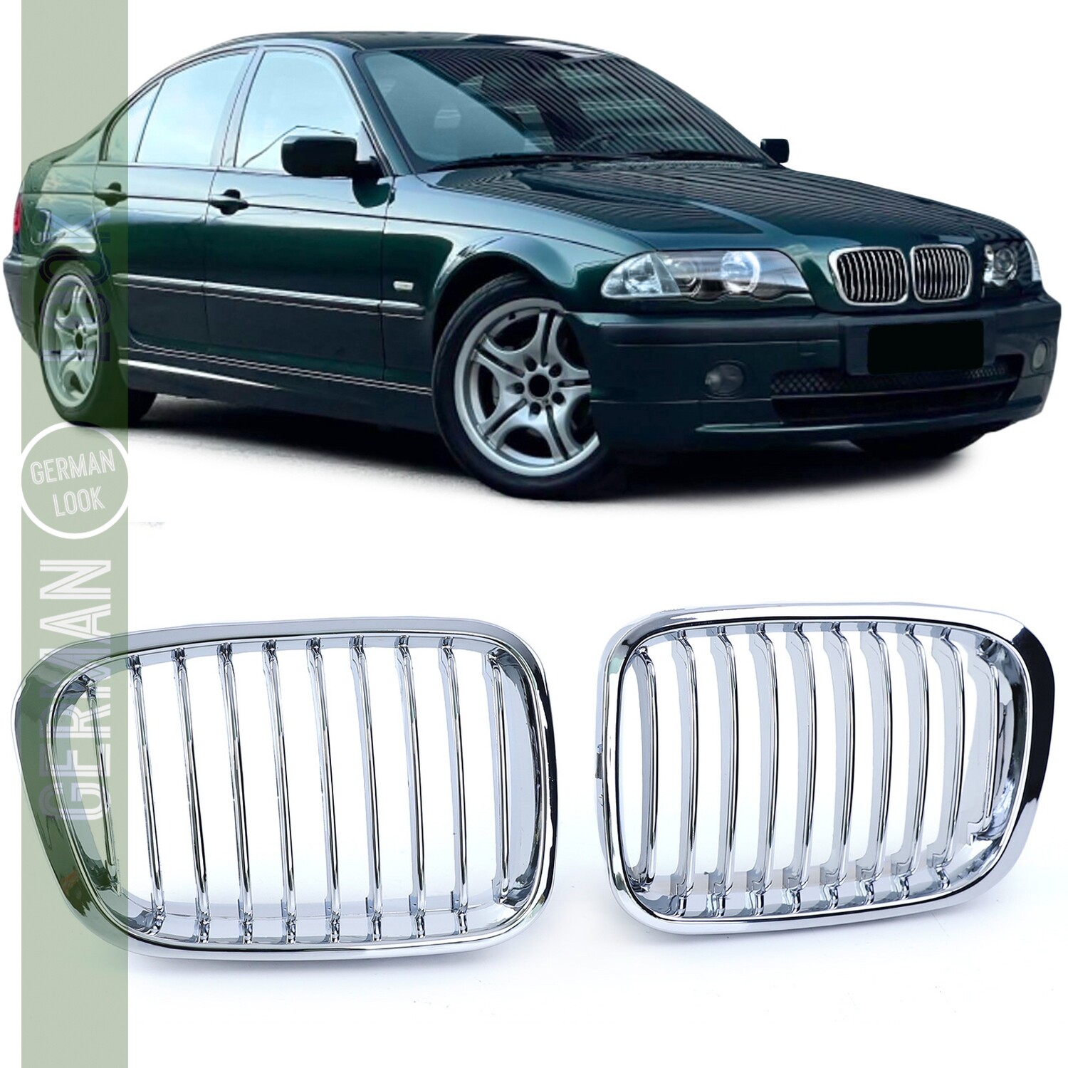 Calandre pour BMW Série 3 E46 Berline Touring Compact Chrome 1998-2001