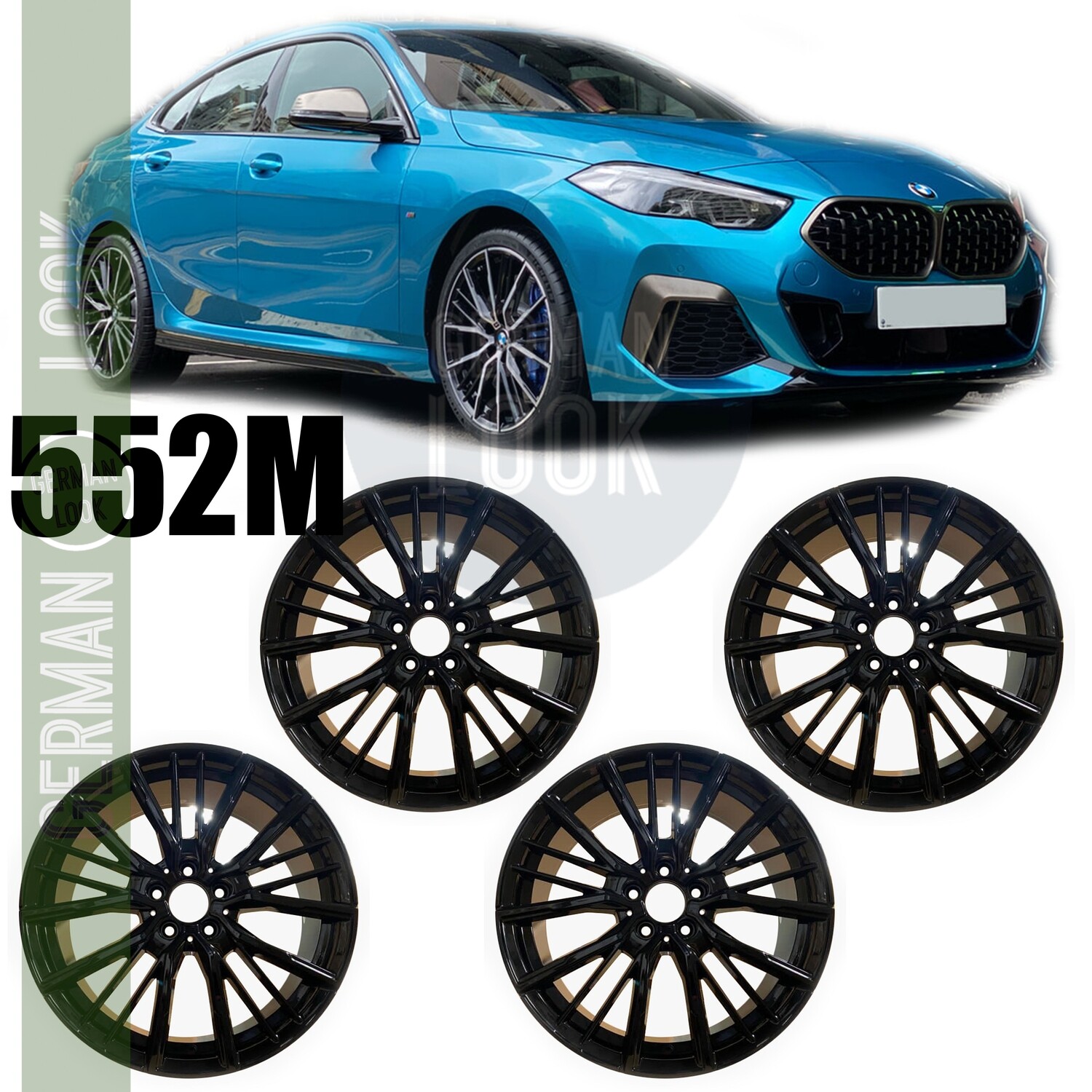4 Jantes 18'' look 552M Performance Noir brillant - BMW F40 F52 F44 F45
