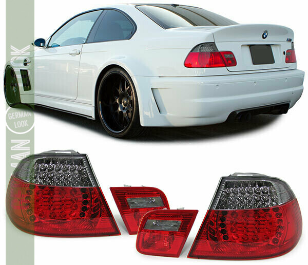 Paire de feux arrière LED rouge noir facelift pour BMW Série 3 E46 Coupé 1999-2003