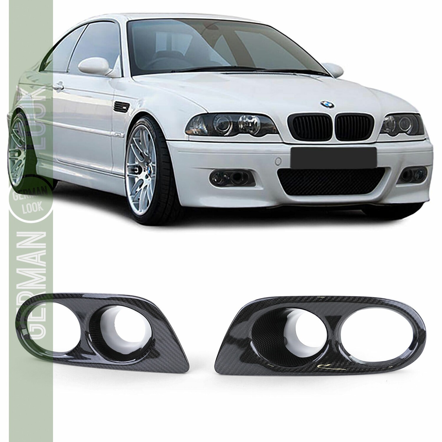 Caches antibrouillard pour BMW E46 en véritable Carbone