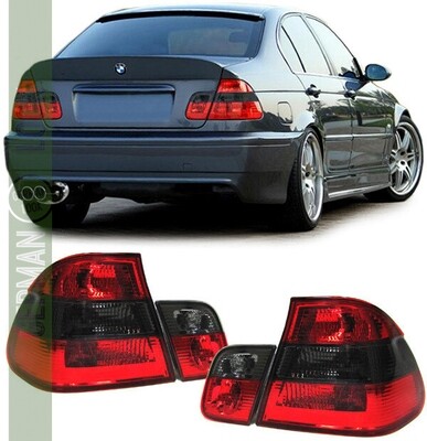 Paire de feux arrière rouge noir pour BMW Série 3 E46 Berline 1998-2001