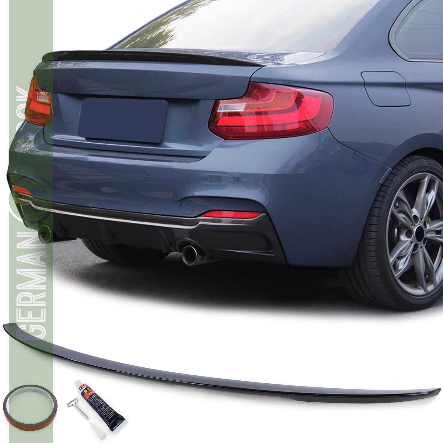Becquet look M2 pour BMW Série 2 F22 F23 noir brillant