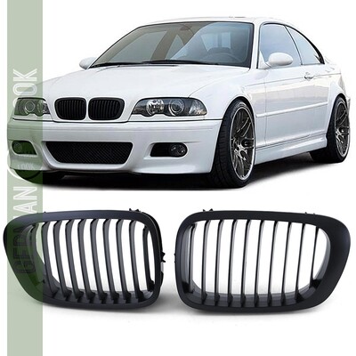 Calandre pour BMW Série 3 E46 Coupé Cabriolet 1998-2003 noir mat