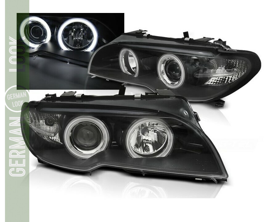 Phares avant angel eyes pour BMW Série 3 E46 Coupé et Cabriolet - Pour phares xénon D2S d'origine