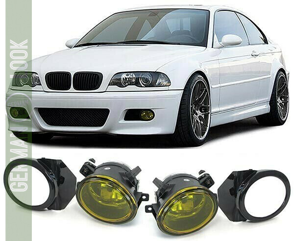 Paire de feux antibrouillard en verre jaune pour BMW Série 5 E39 M5 Série 3 E46 M3