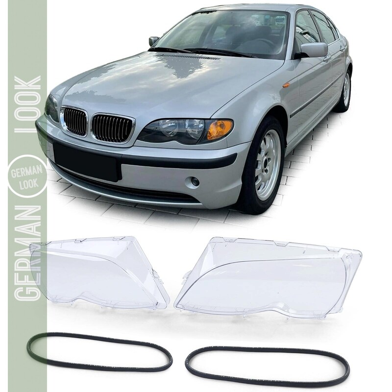 2 Vitres de phares avant pour BMW Série 3 E46 Berline et Touring de 2001-2005