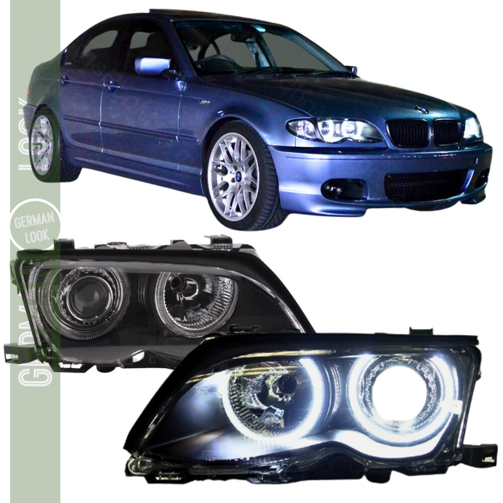 Phares Angel Eyes CCFL pour BMW E46 berline et touring 2001-2005