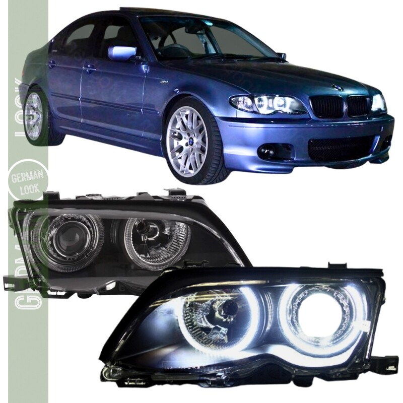 Phares Angel Eyes CCFL pour BMW E46 berline et touring 2001-2005