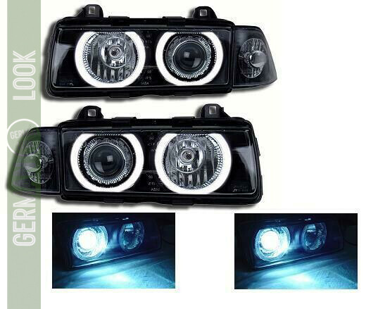 Paire de phares avant Angel Eyes au xenon pour BMW Série 3 E36 1990 - 1998