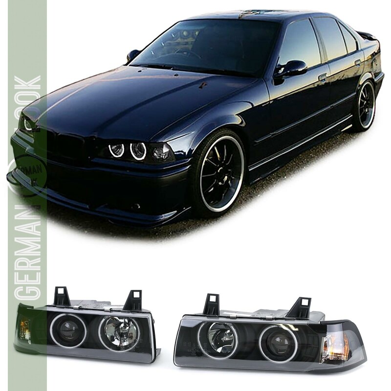 Paire de phares Angel Eyes avant pour BMW Série 3 E36 1990 - 1998