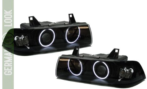 Paire de phares Angel Eyes avant pour BMW Série 3 E36 1990 - 1998