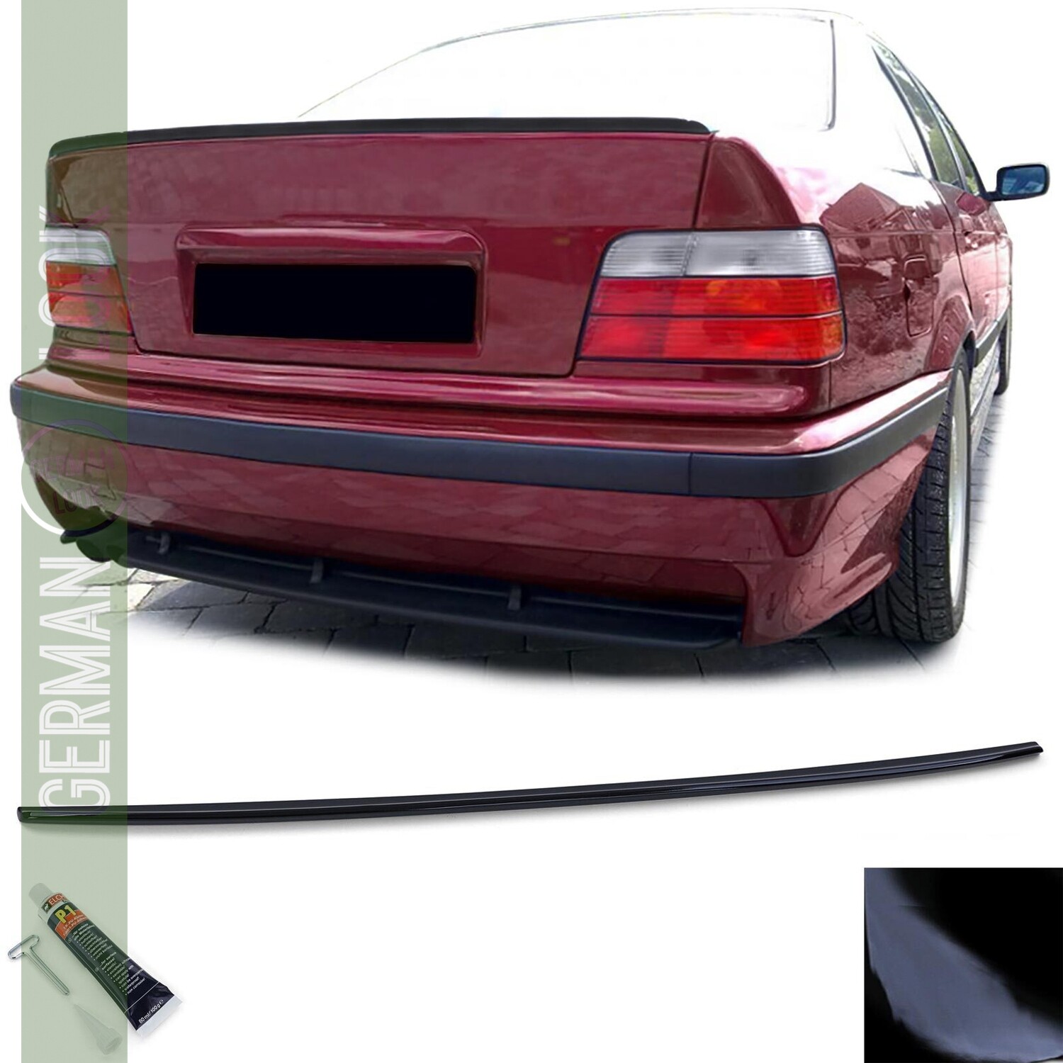 Becquet pour BMW Série 3 E36 Berline 1990-1998 noir brillant